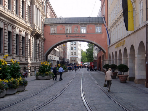 Viewing east from the Promenadeplatz in Munich.